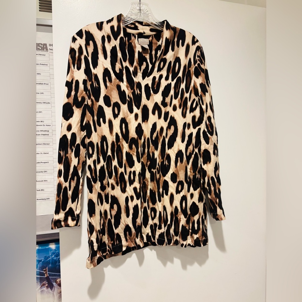 Chico's Animal Print Blouse sweater